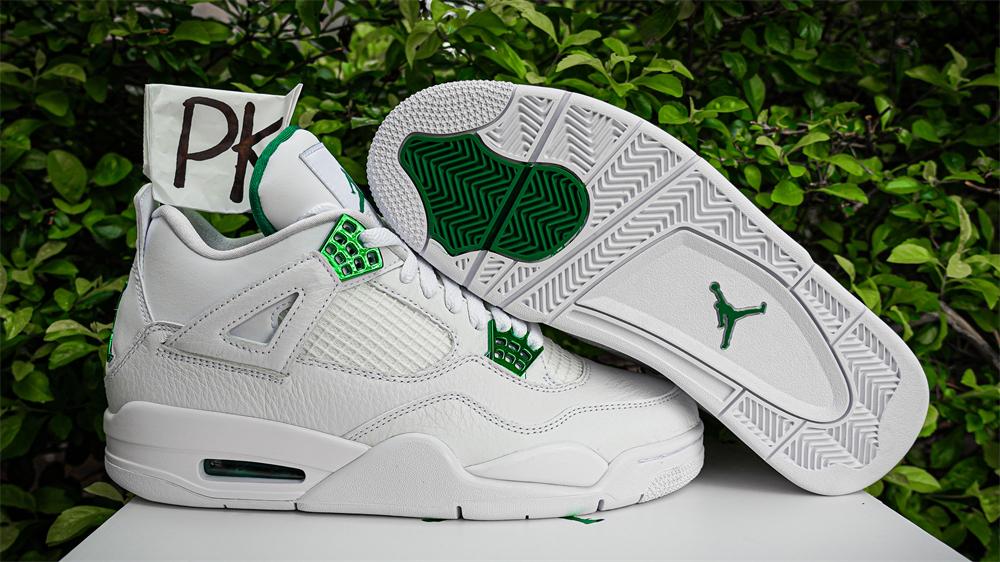 PK GOD Jordan 4 Retro Metallic Green RETAIL MATERIALS READY TO SHIP